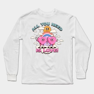 All You Need is Love Retro Illustration Long Sleeve T-Shirt